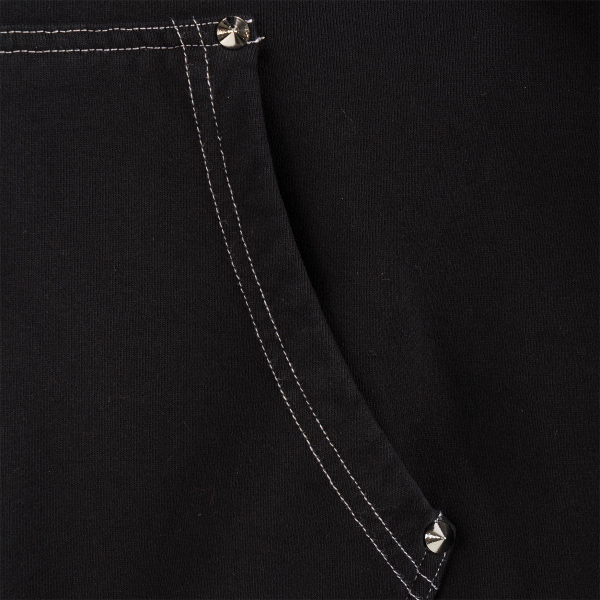 Welcome Vamp Cropped Studded Zip Hoodie - Black image 4