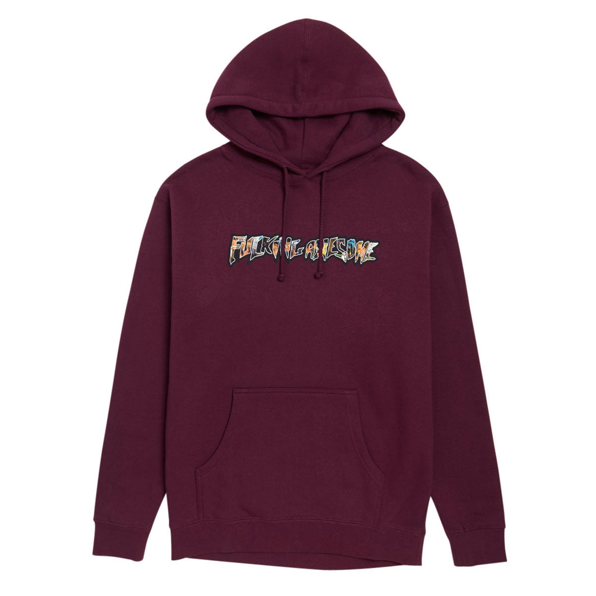 Fucking Awesome Dill Collage Logo Hoodie - Maroon image 1