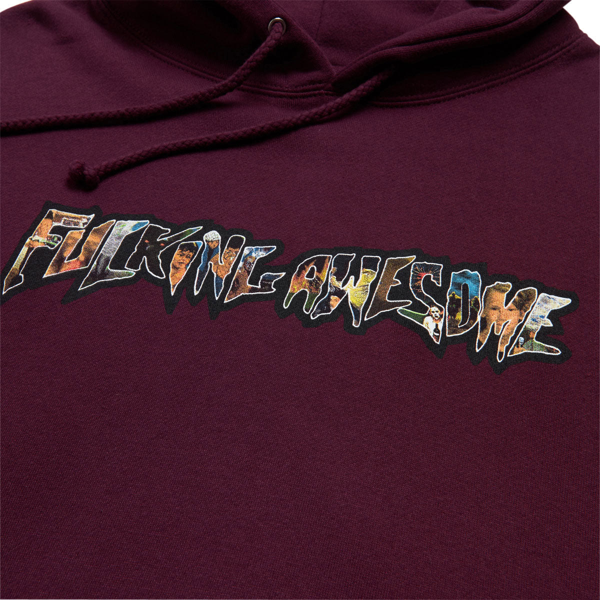 Fucking Awesome Dill Collage Logo Hoodie - Maroon image 2