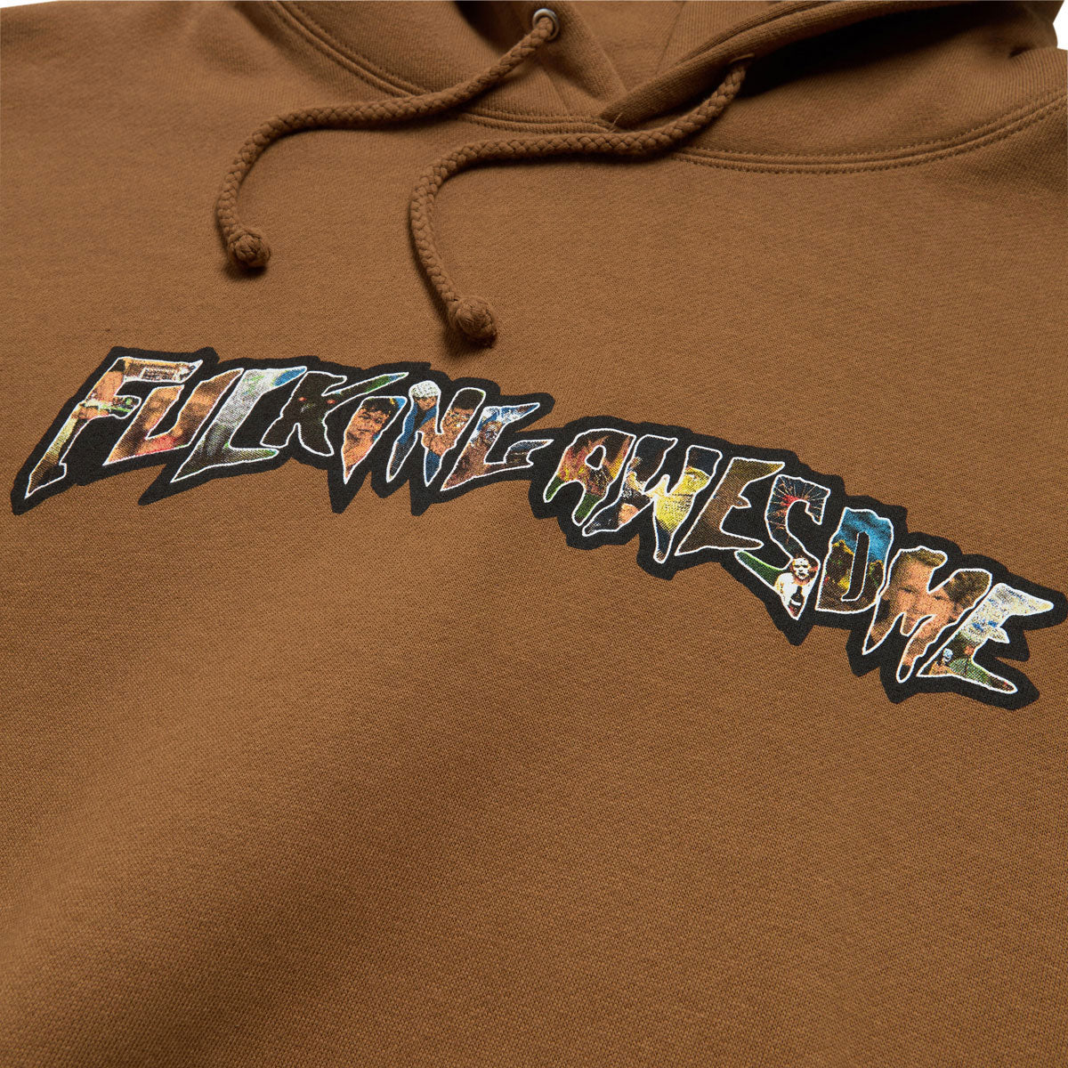 Fucking Awesome Dill Collage Logo Hoodie - Saddle image 2