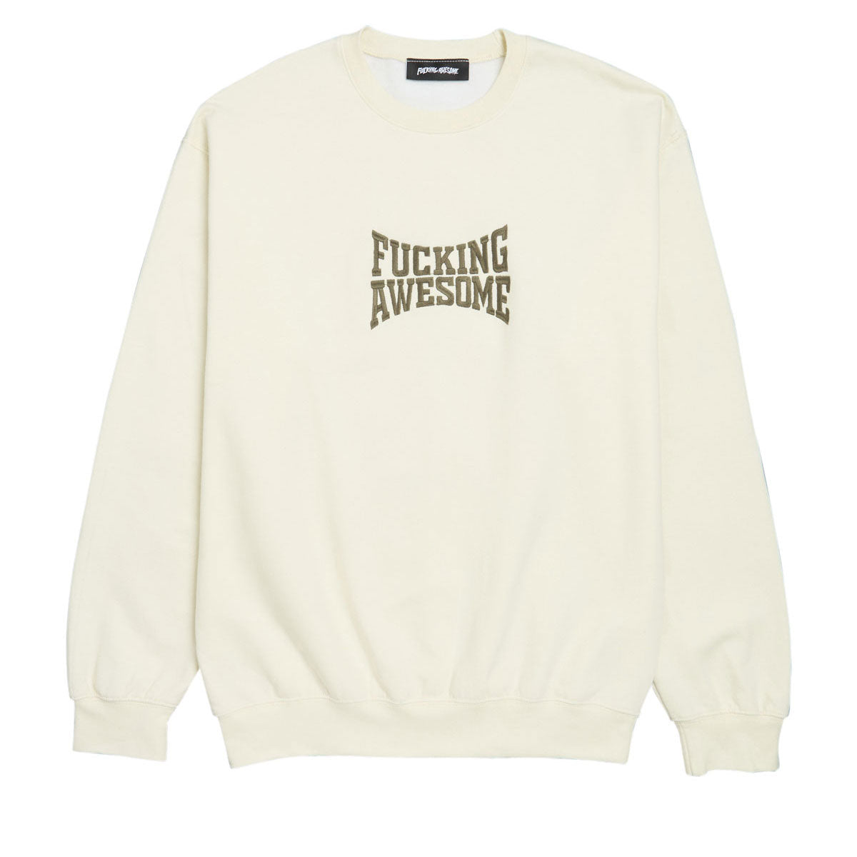 Fucking Awesome Knockout Tonal Embroidered Sweatshirt - Natural image 1