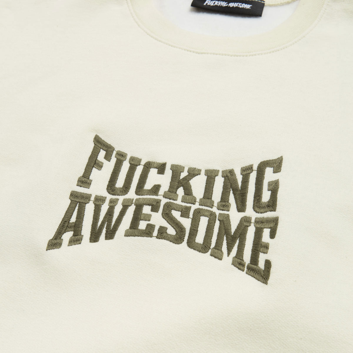Fucking Awesome Knockout Tonal Embroidered Sweatshirt - Natural image 2