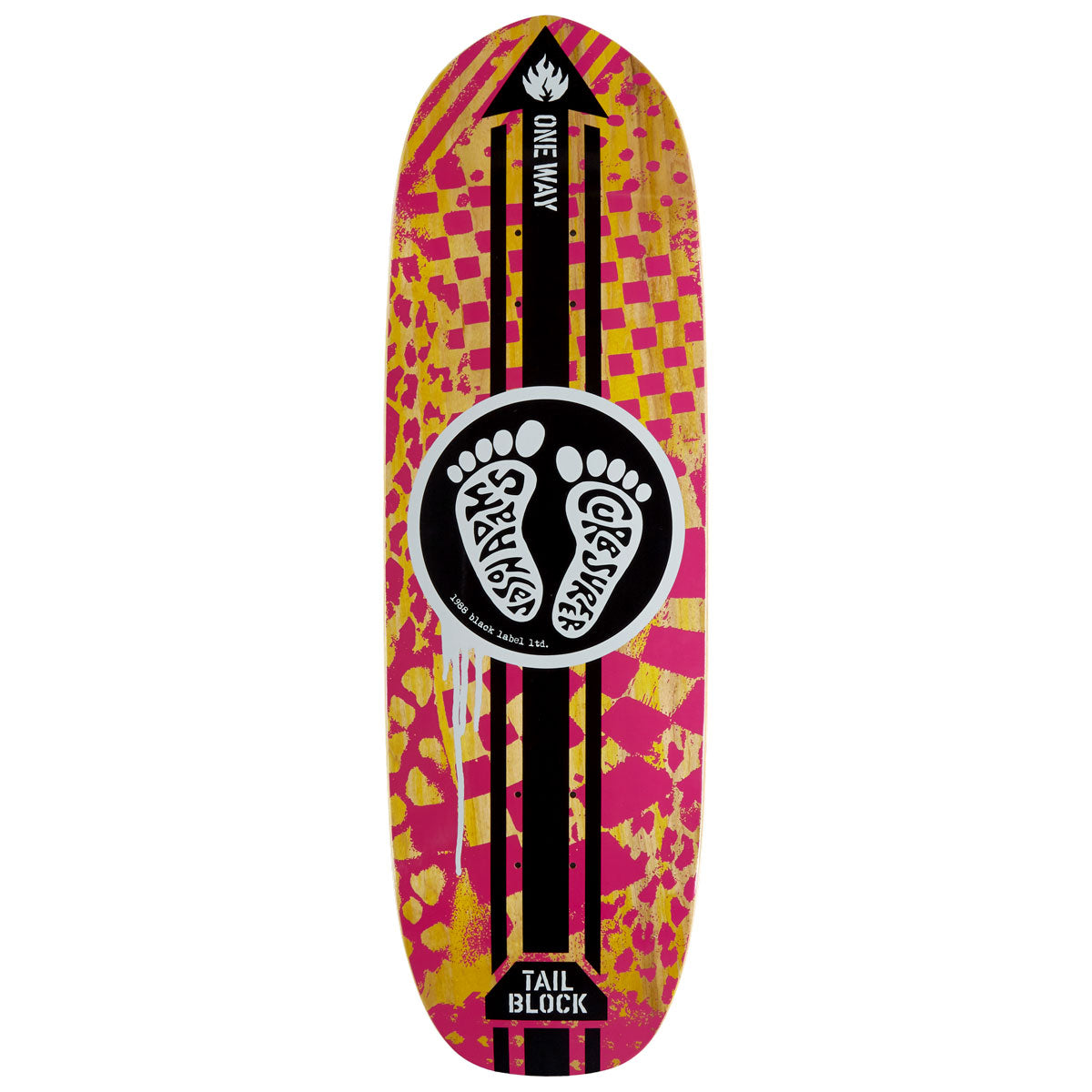 Black Label Jason Adams Curb Surfer Custom Shape Skateboard Deck - Assorted Stains - 9.75