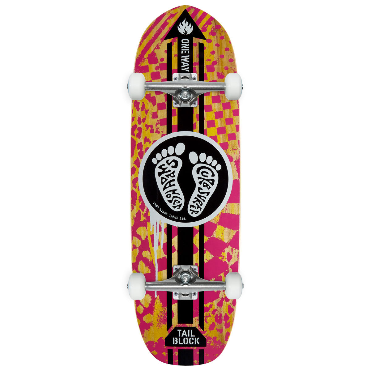Black Label Jason Adams Curb Surfer Custom Shape Skateboard Complete - Assorted Stains - 9.75