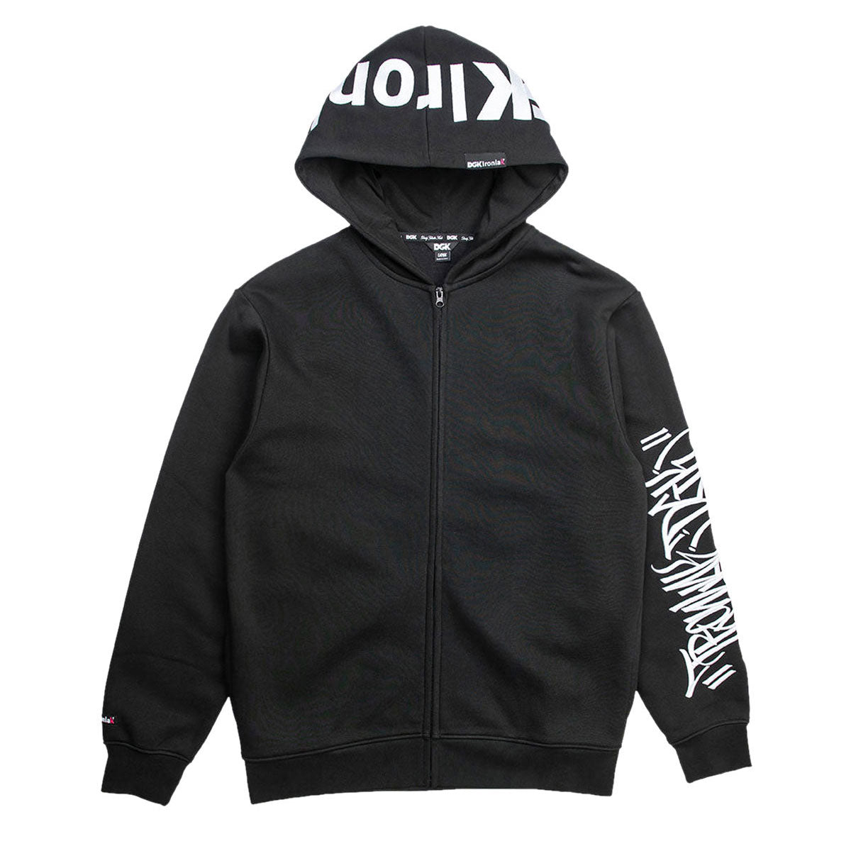 DGK x Ironlak Tag Zip Up Hoodie - Black image 1