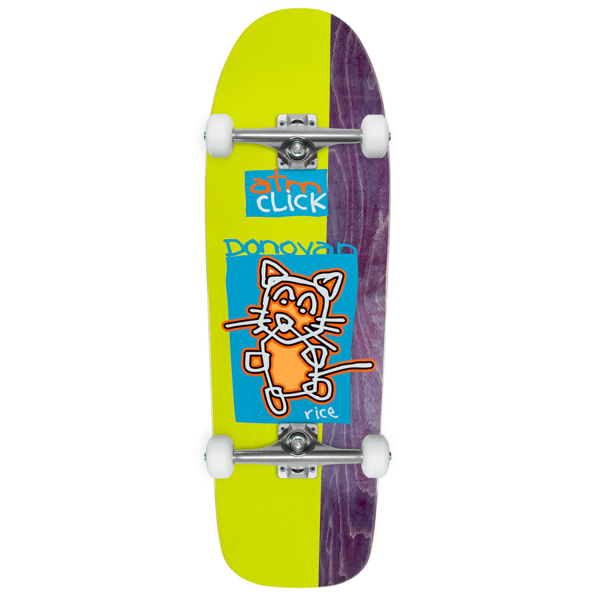 ATM Donovan Rice Cat Shaped Skateboard Complete - Assorted Split Veneer - 10.00
