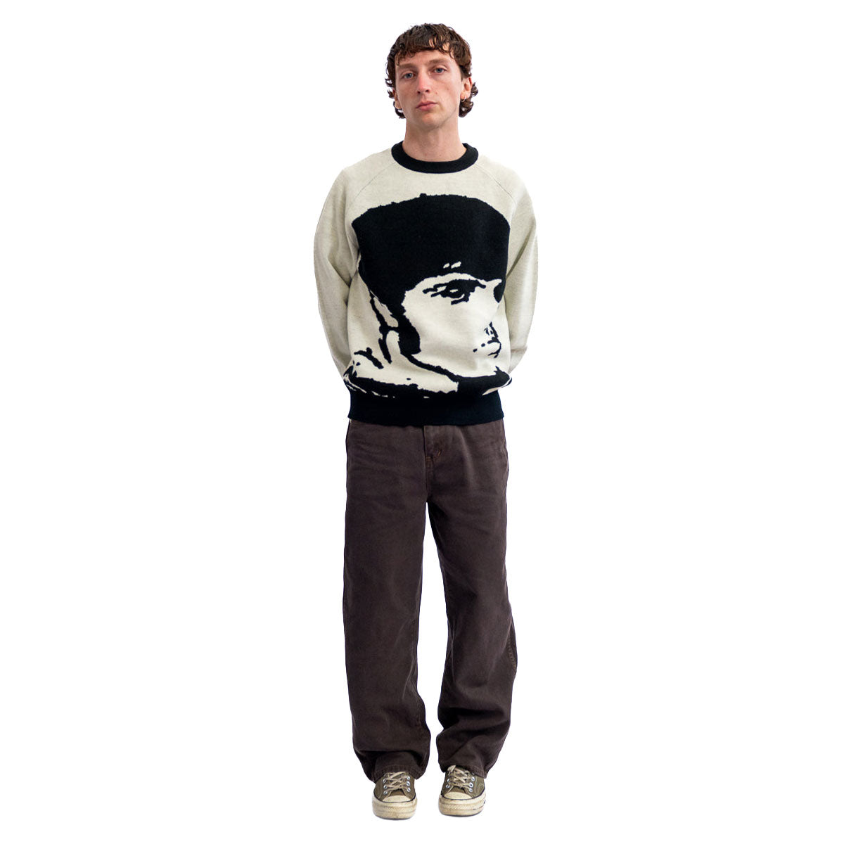 Hoddle Sane Reaction Knit Sweater - White/Black image 5