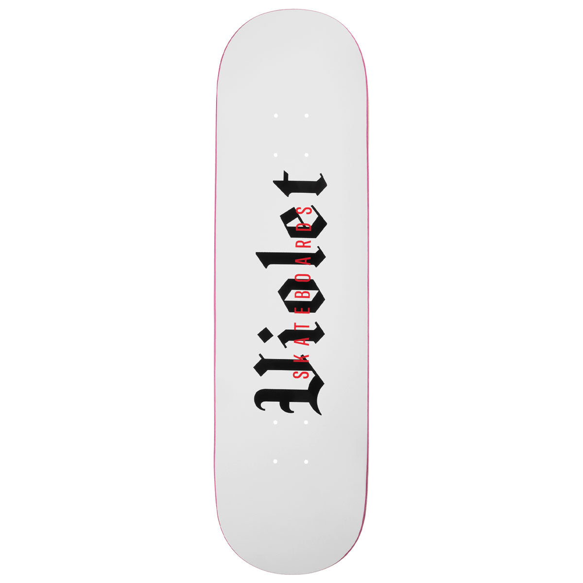 Violet Old English Skateboard Deck - White - 8.38