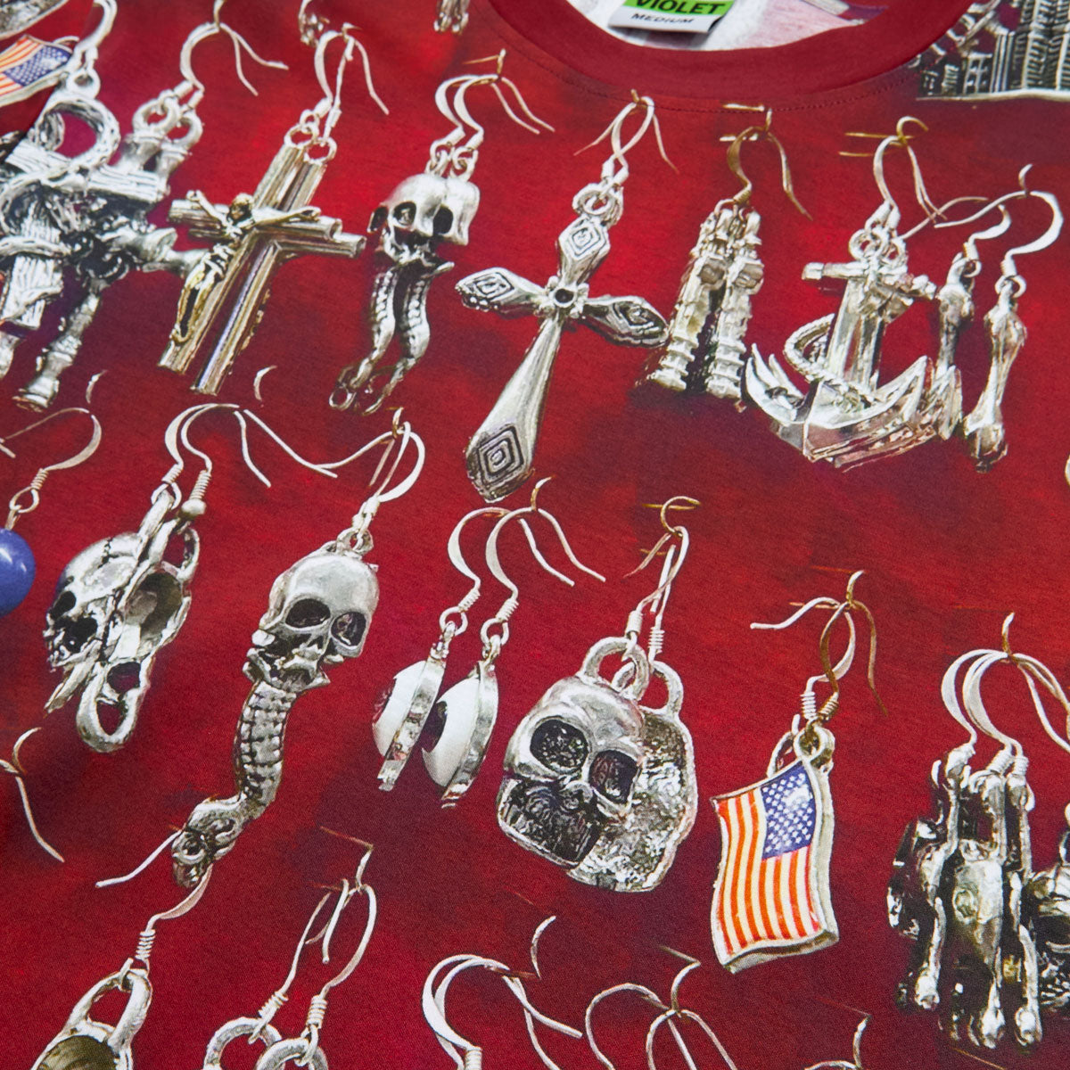 Violet Earings T-Shirt - Red image 3