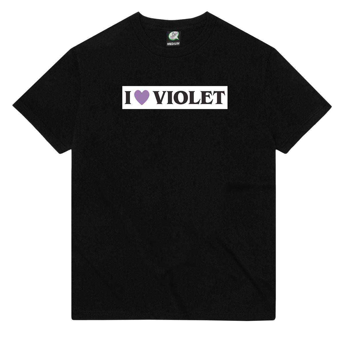 Violet I Love Violet T-Shirt - Black image 1