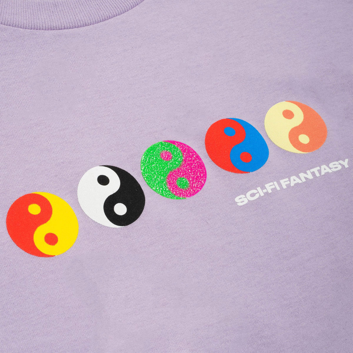 Sci-Fi Fantasy Yin Yang T-Shirt - Lilac image 2
