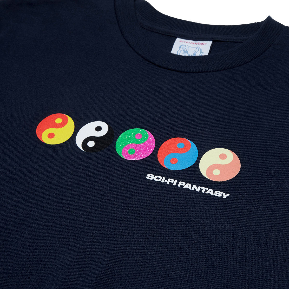 Sci-Fi Fantasy Yin Yang T-Shirt - Dark Navy image 2