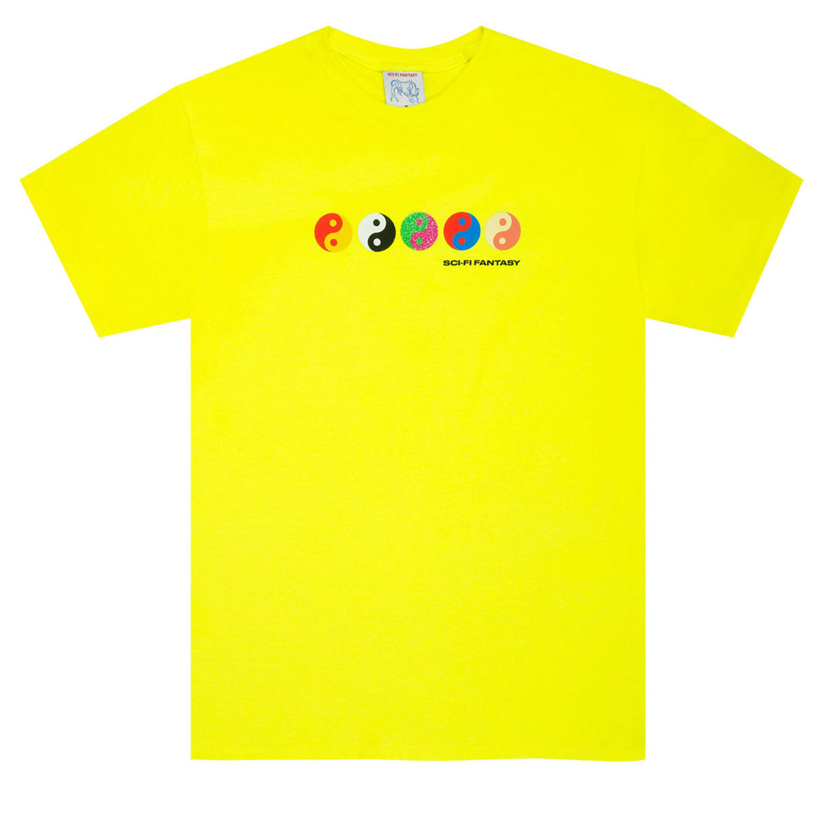 Sci-Fi Fantasy Yin Yang T-Shirt - Safety Green image 1