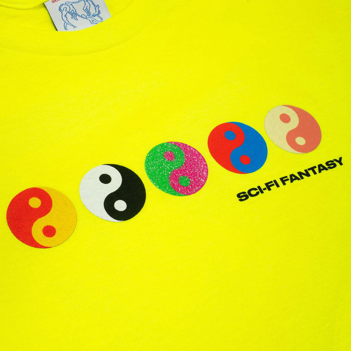 Sci-Fi Fantasy Yin Yang T-Shirt - Safety Green image 2