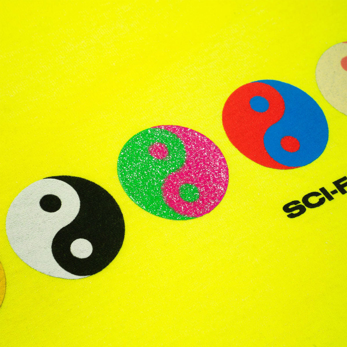 Sci-Fi Fantasy Yin Yang T-Shirt - Safety Green image 3