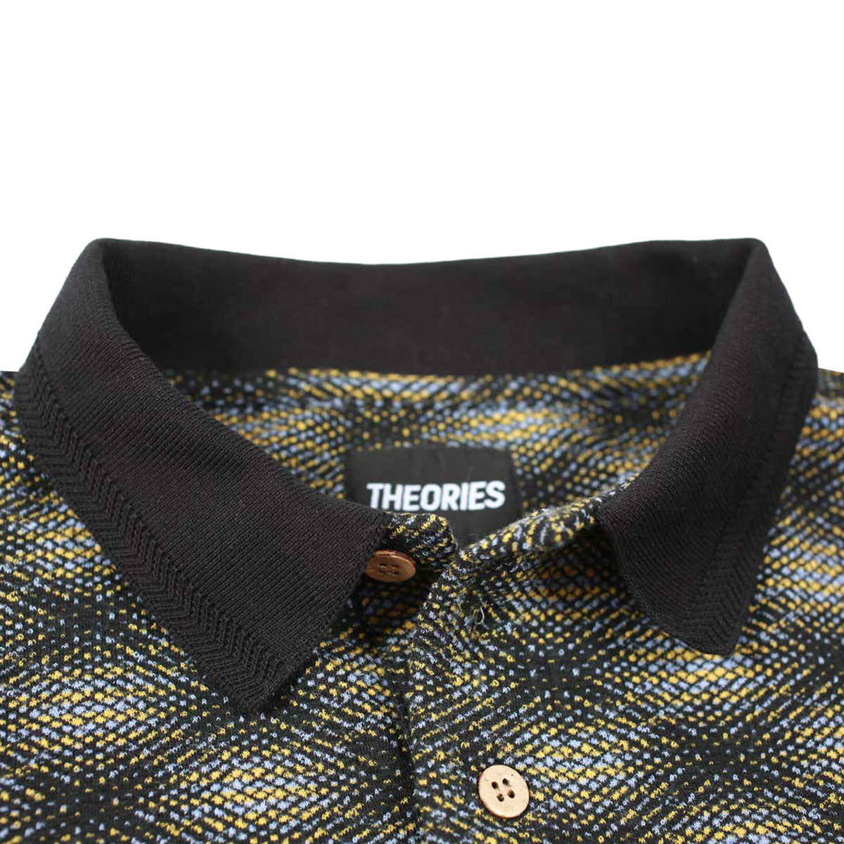 Theories E.S.P. Long Sleeve Polo Shirt - Black And Lilac image 2