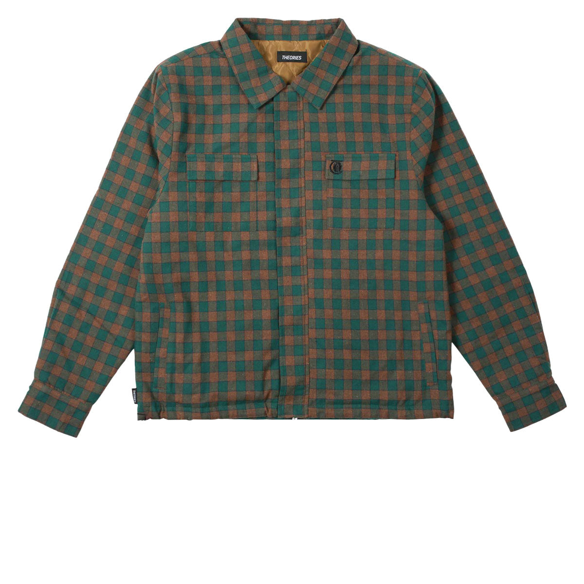 Theories Lantern Quilted Flannel Jacket - Green image 1