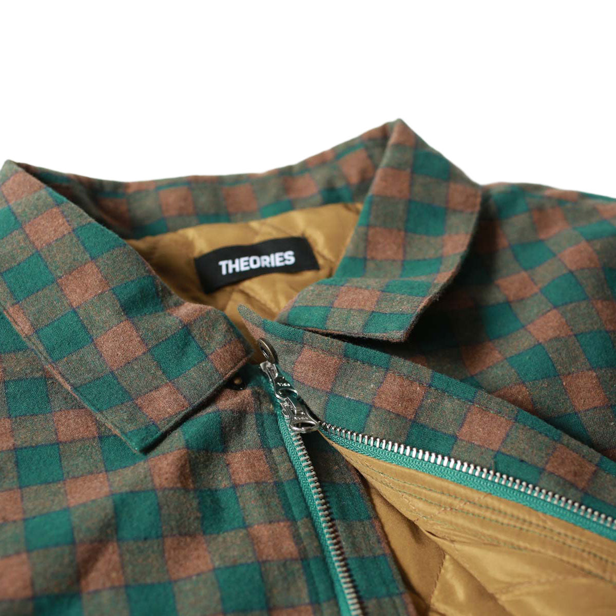 Theories Lantern Quilted Flannel Jacket - Green image 4