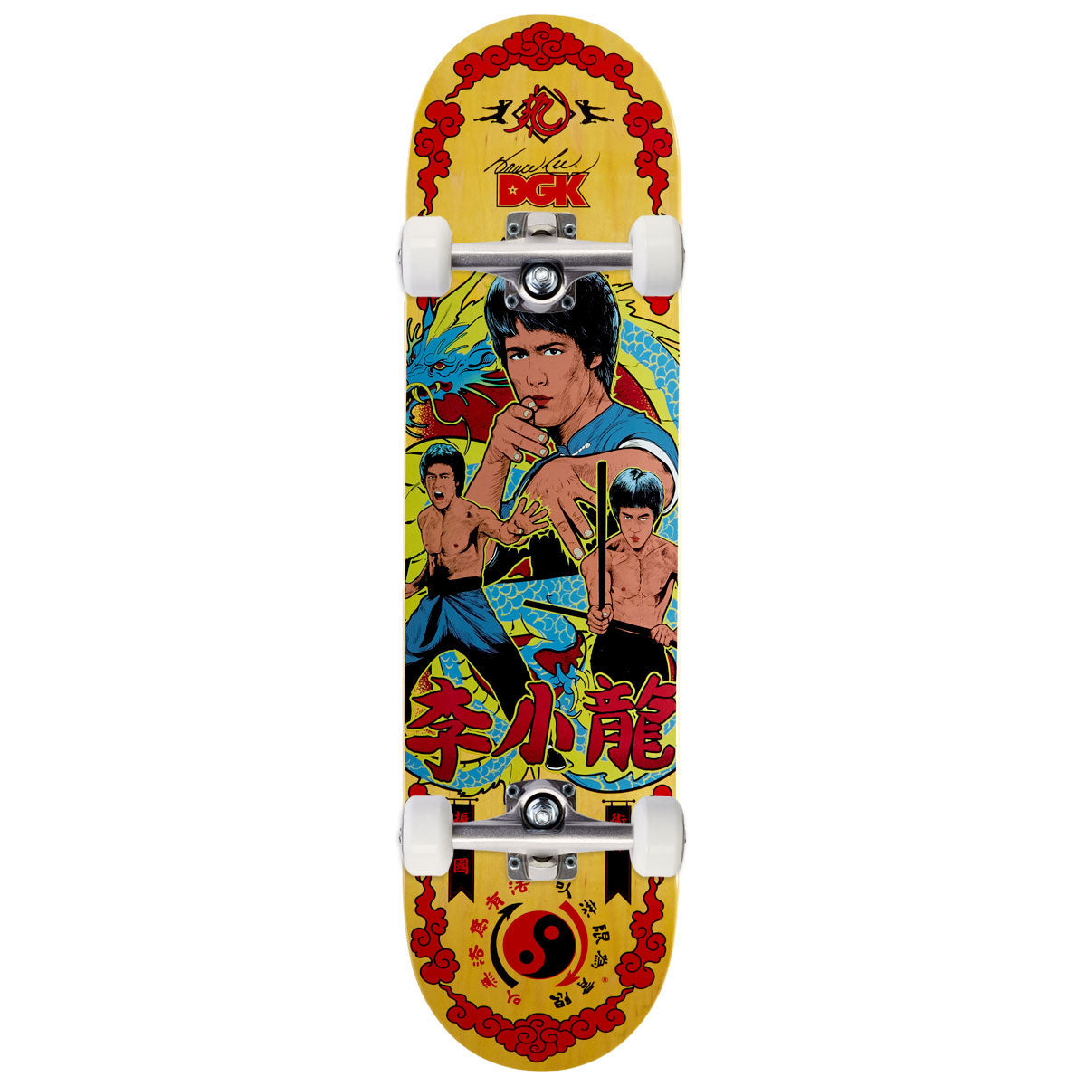 DGK x Bruce Lee Fury Skateboard Complete - Yellow - 8.10
