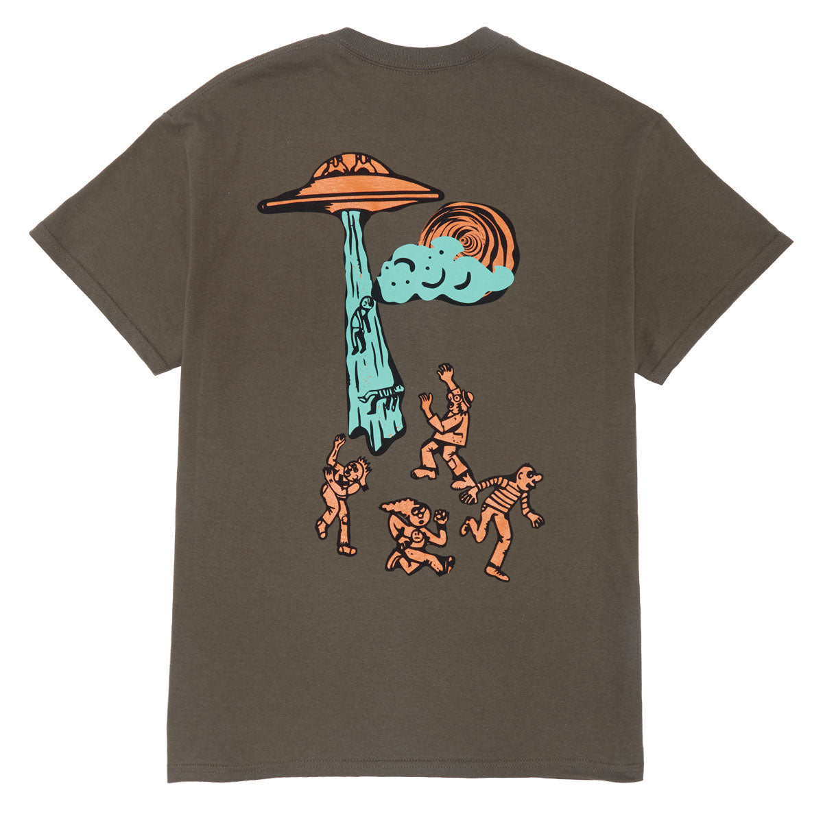 Portal Dimension UFO Abduction T-Shirt - Olive image 2