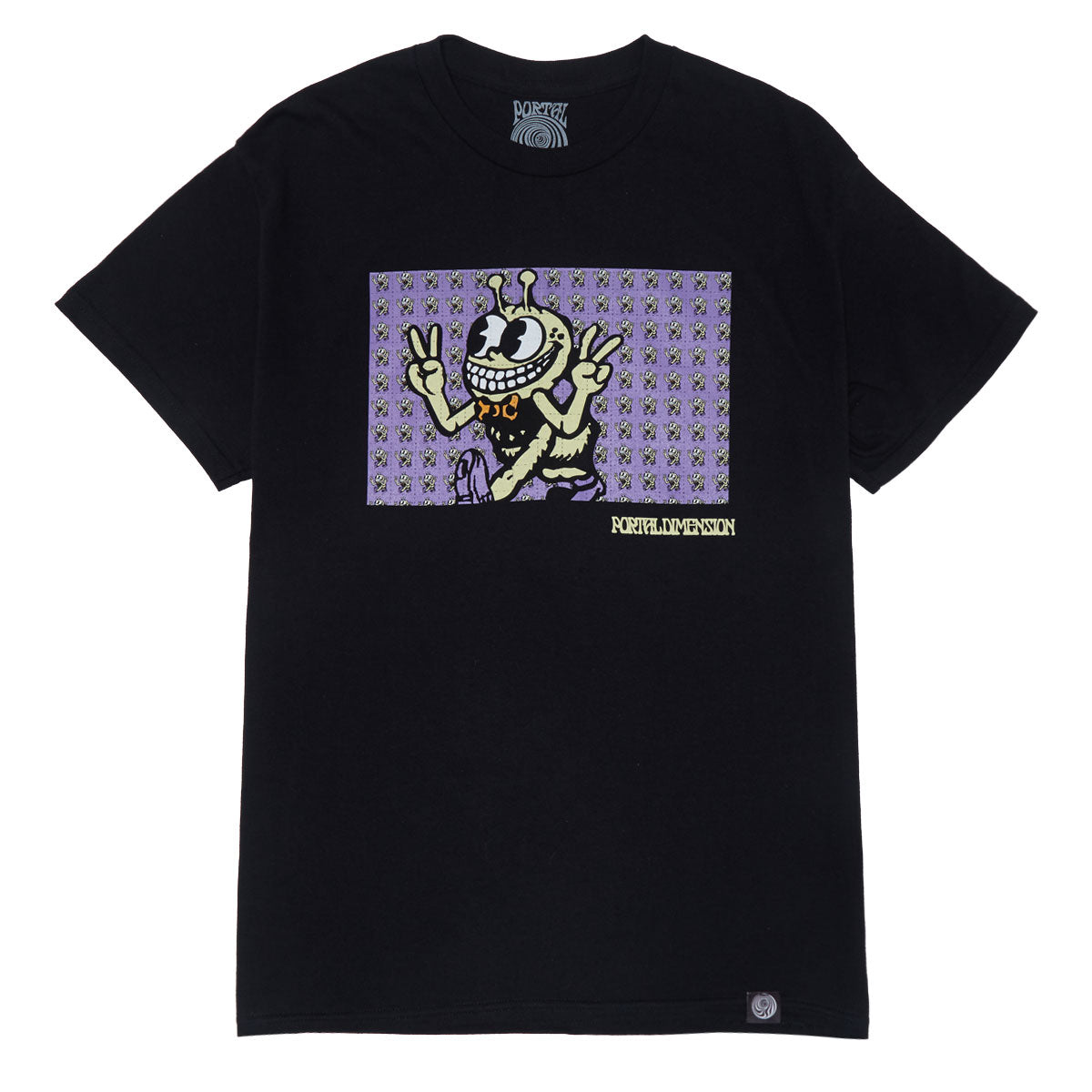 Portal Dimension Peace Tab T-Shirt - Black image 1