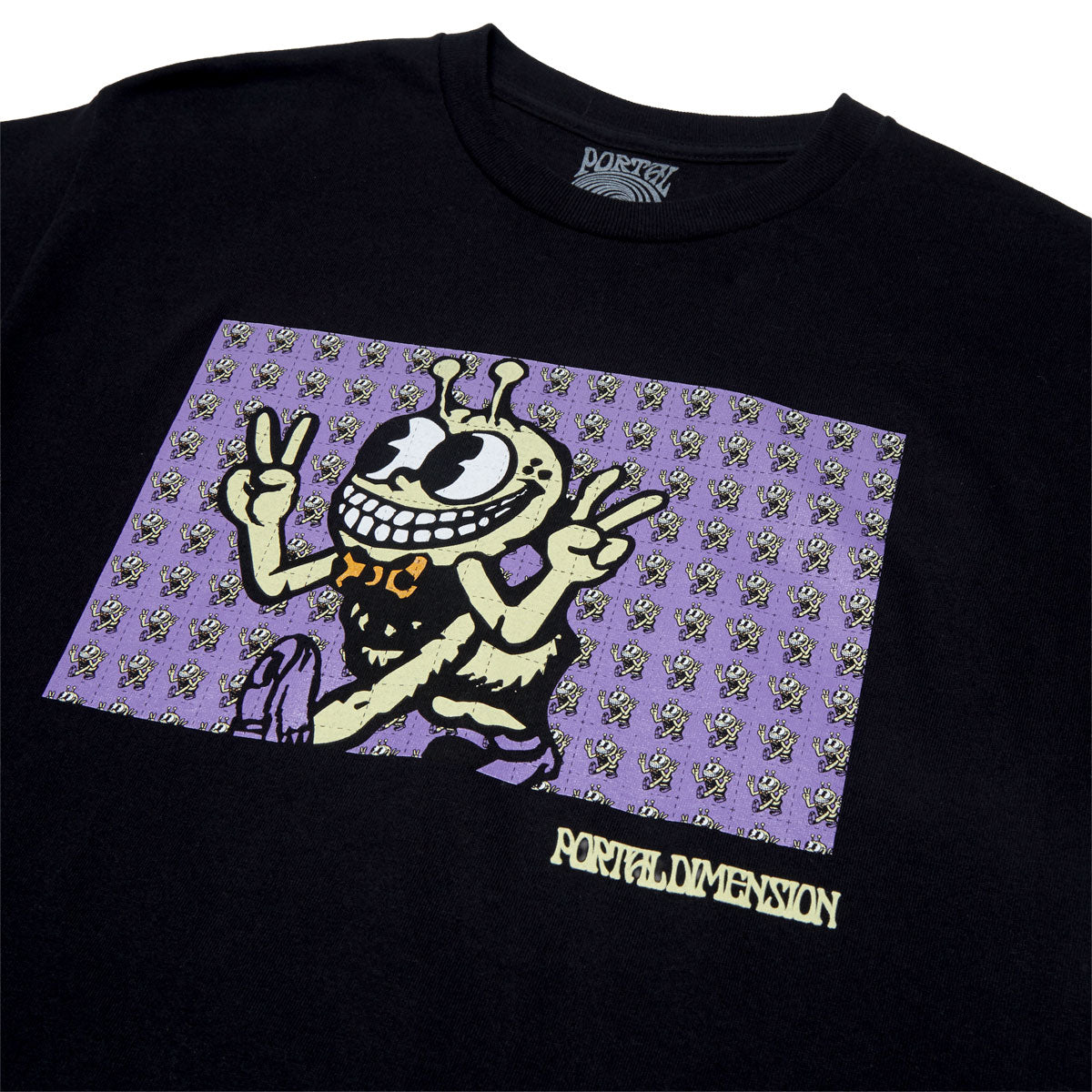 Portal Dimension Peace Tab T-Shirt - Black image 3