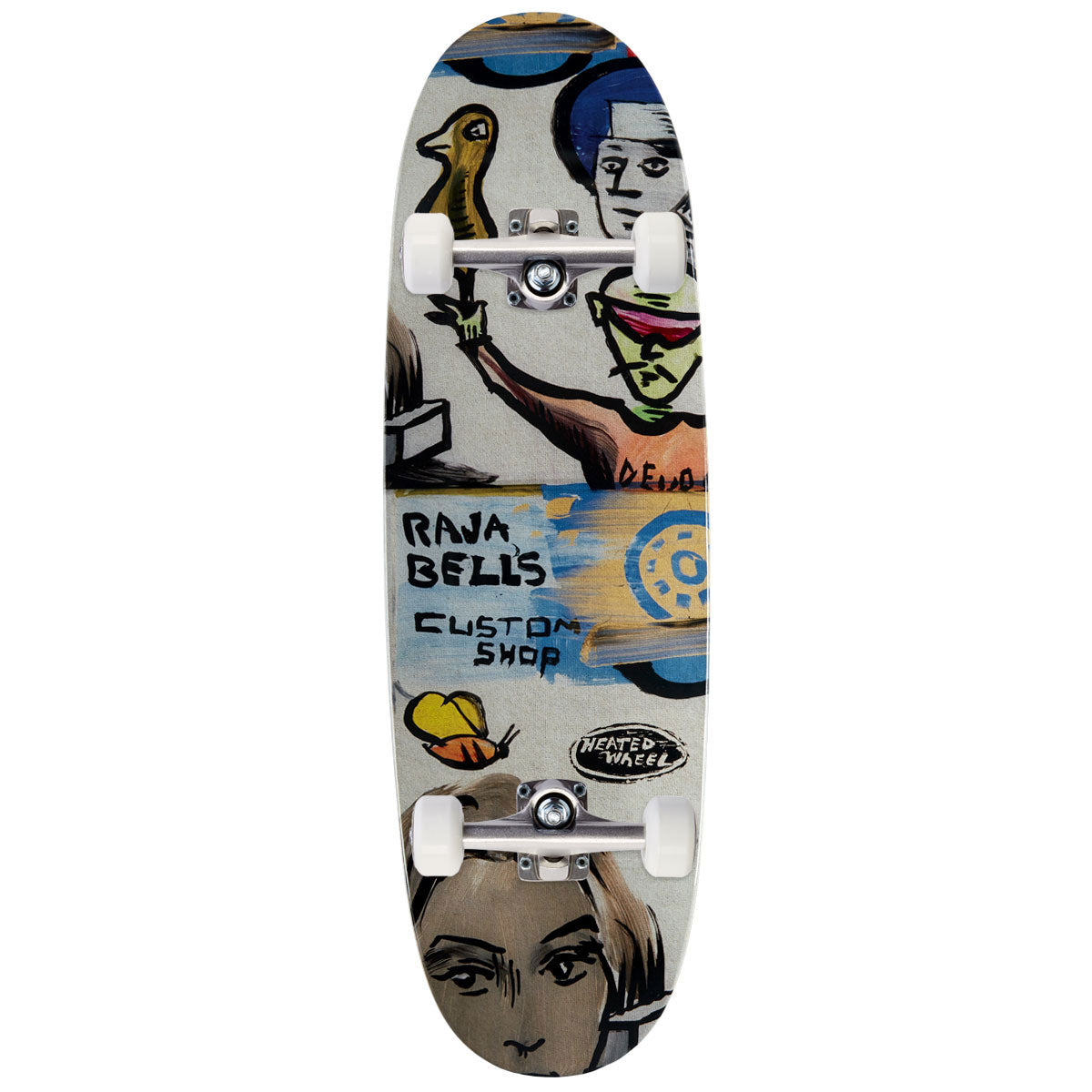 The Heated Wheel Raja Bell Egg Skateboard Complete - 9.60