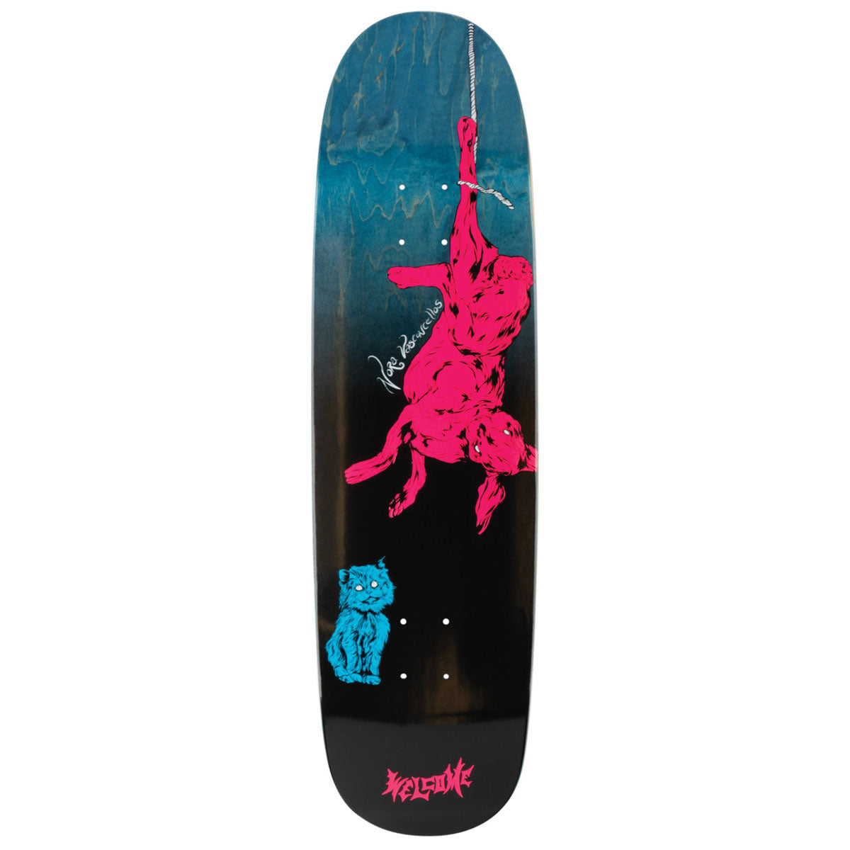 Welcome Fairy Tale On Sphynx Skateboard Deck - Black/Blue Stain - 8.80