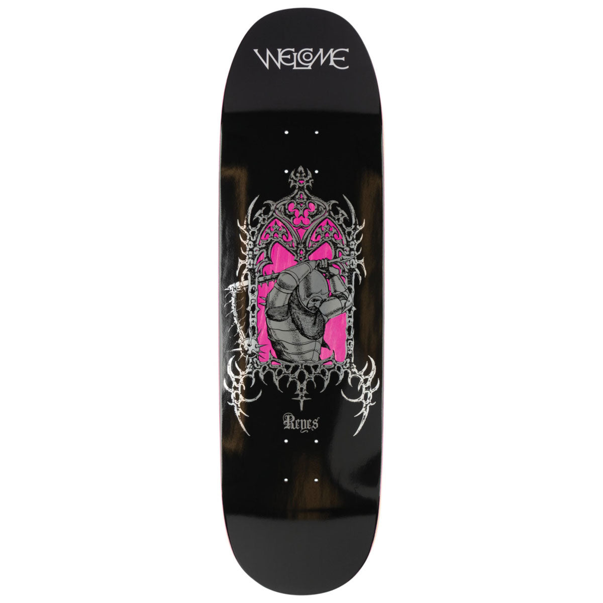 Welcome Flail On Baculus 2.0 Skateboard Deck - Black/Silver Foil - 9.00
