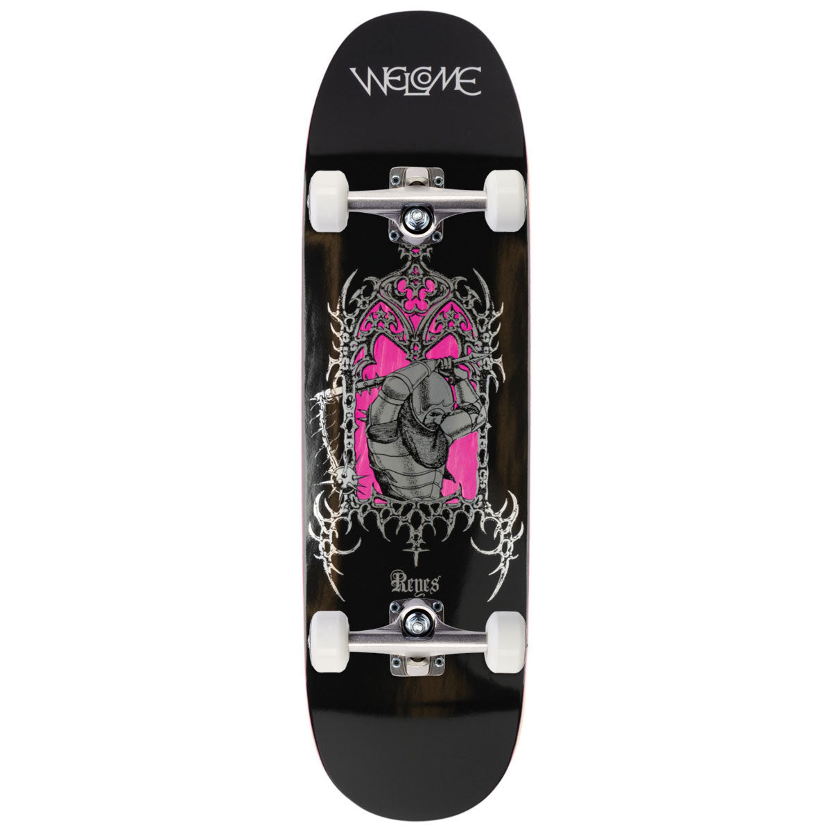 Welcome Flail On Baculus 2.0 Skateboard Complete - Black/Silver Foil - 9.00
