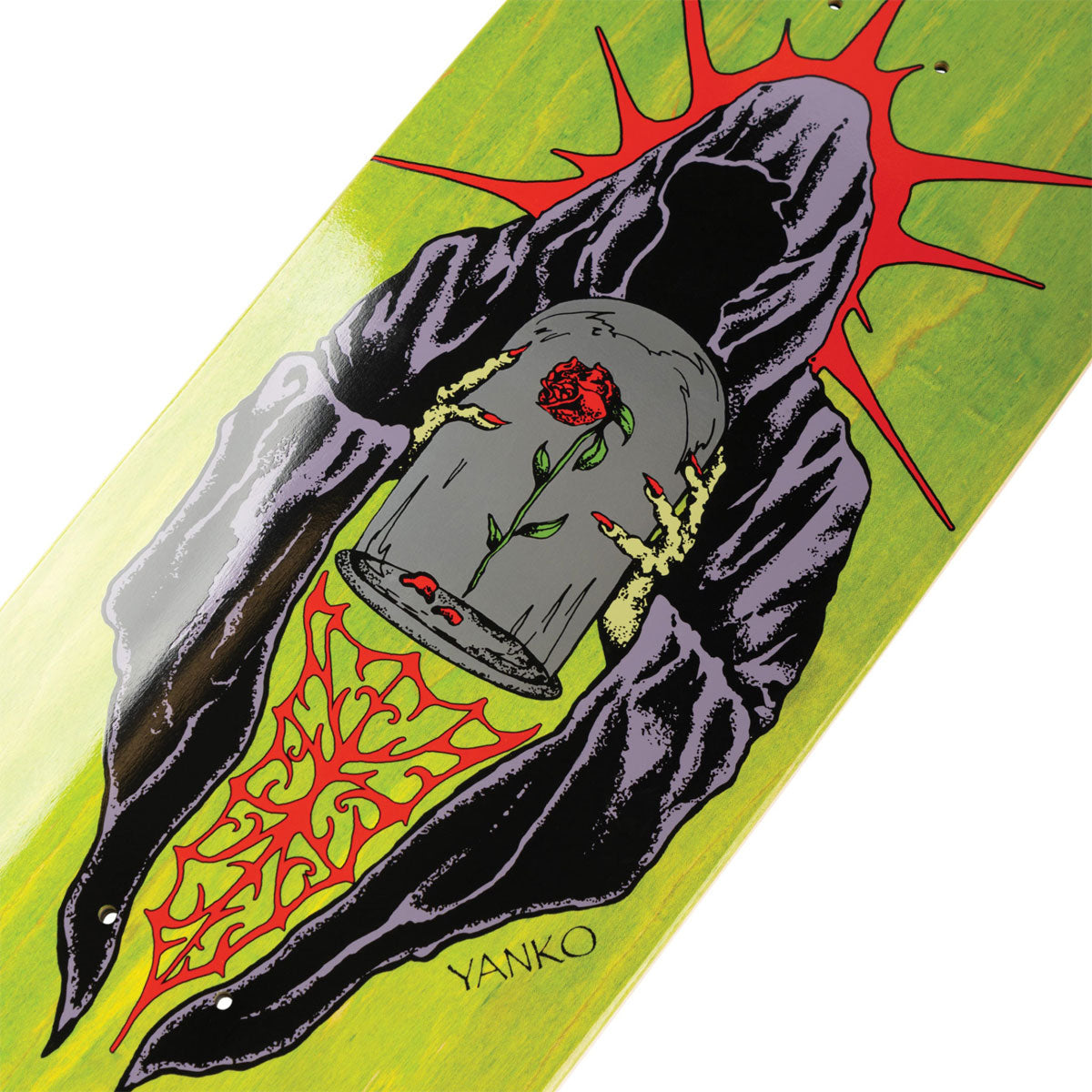 Welcome Wilted On Panther Skateboard Deck - Lime Green Stain - 9.00
