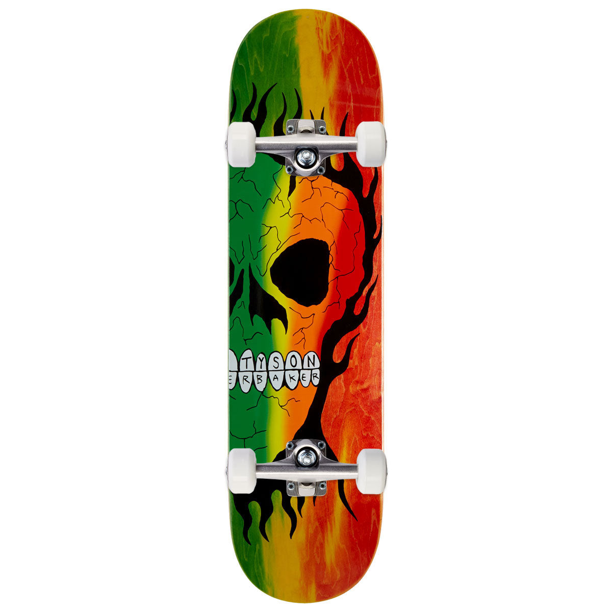 Baker Tyson Peterson Rasta Skull OG Skateboard Complete - 8.25