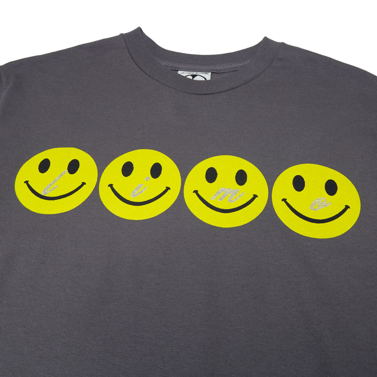 Limosine Glitter Smile T-Shirt - Charcoal image 2