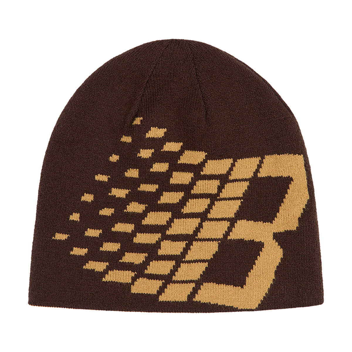 Bronze 56k Emo Stripe B Skully Beanie - Brown image 1
