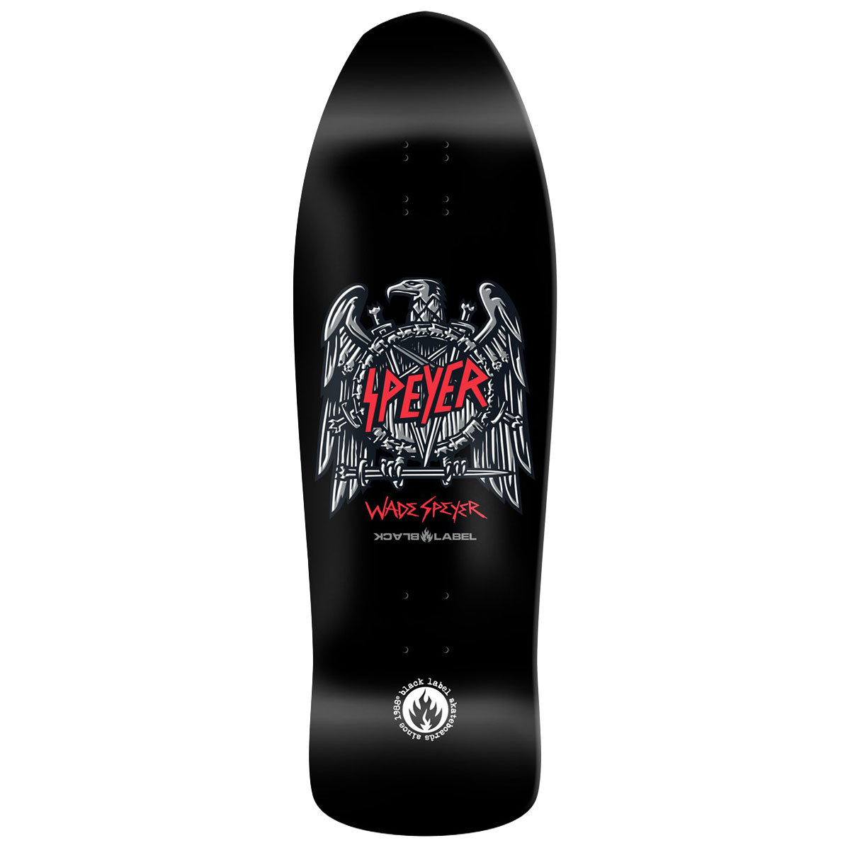 Black Label Wade Speyer Eagle Custom 12XU Shape Skateboard Deck - Black Dipped - 10.00
