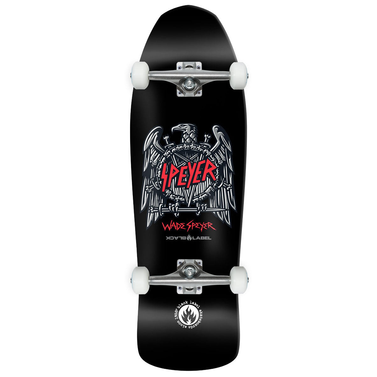 Black Label Wade Speyer Eagle Custom 12XU Shape Skateboard Complete - Black Dipped - 10.00