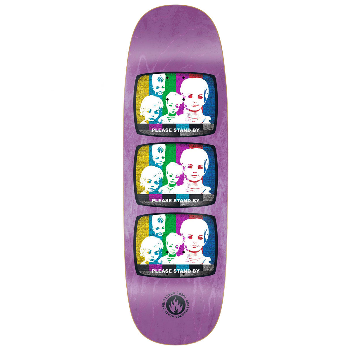 Black Label Stand By Jumbotron Shape Skateboard Deck - Assorted Stains - 10.00