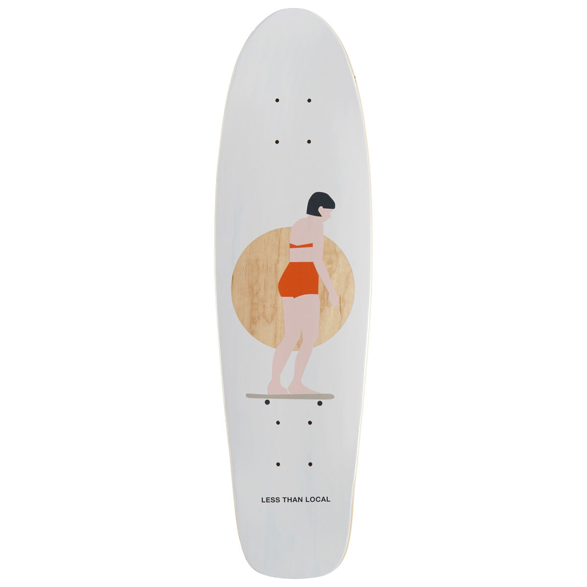 Less Than Local Chick Stick Z3 Shaped Cruiser Skateboard Deck - 8.00