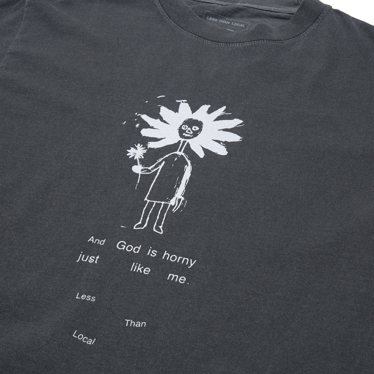 Less Than Local God Is Horny T-Shirt - Charcoal image 2