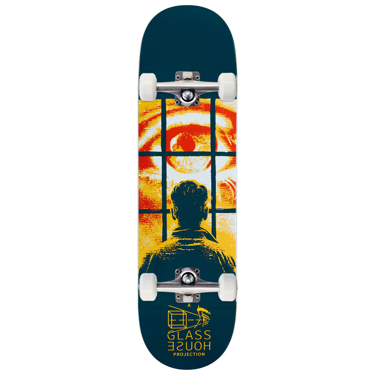 Glass House Eye Witness Skateboard Complete - Blue/Yellow - 8.75