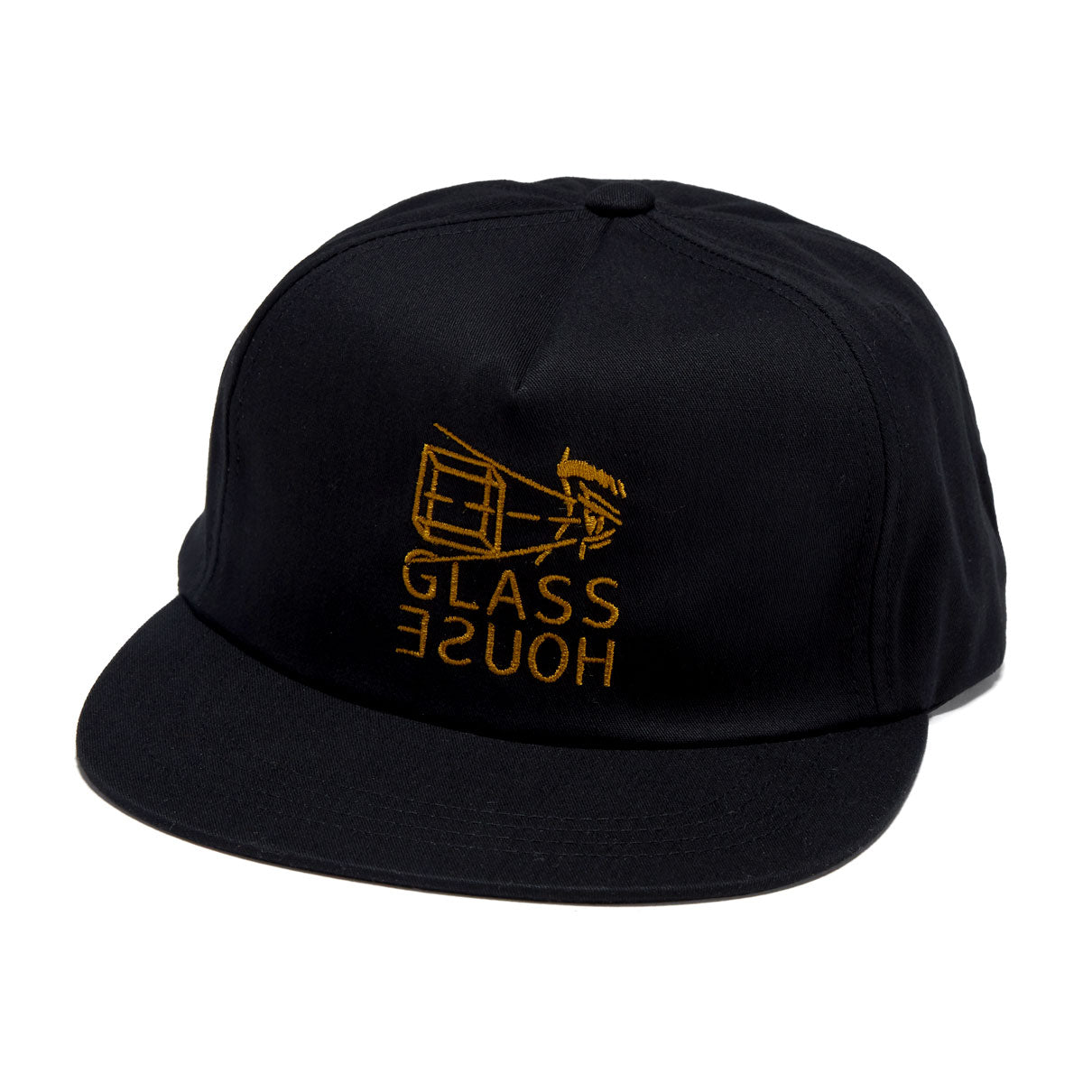Glass House Projection Snapback Hat - Black image 1