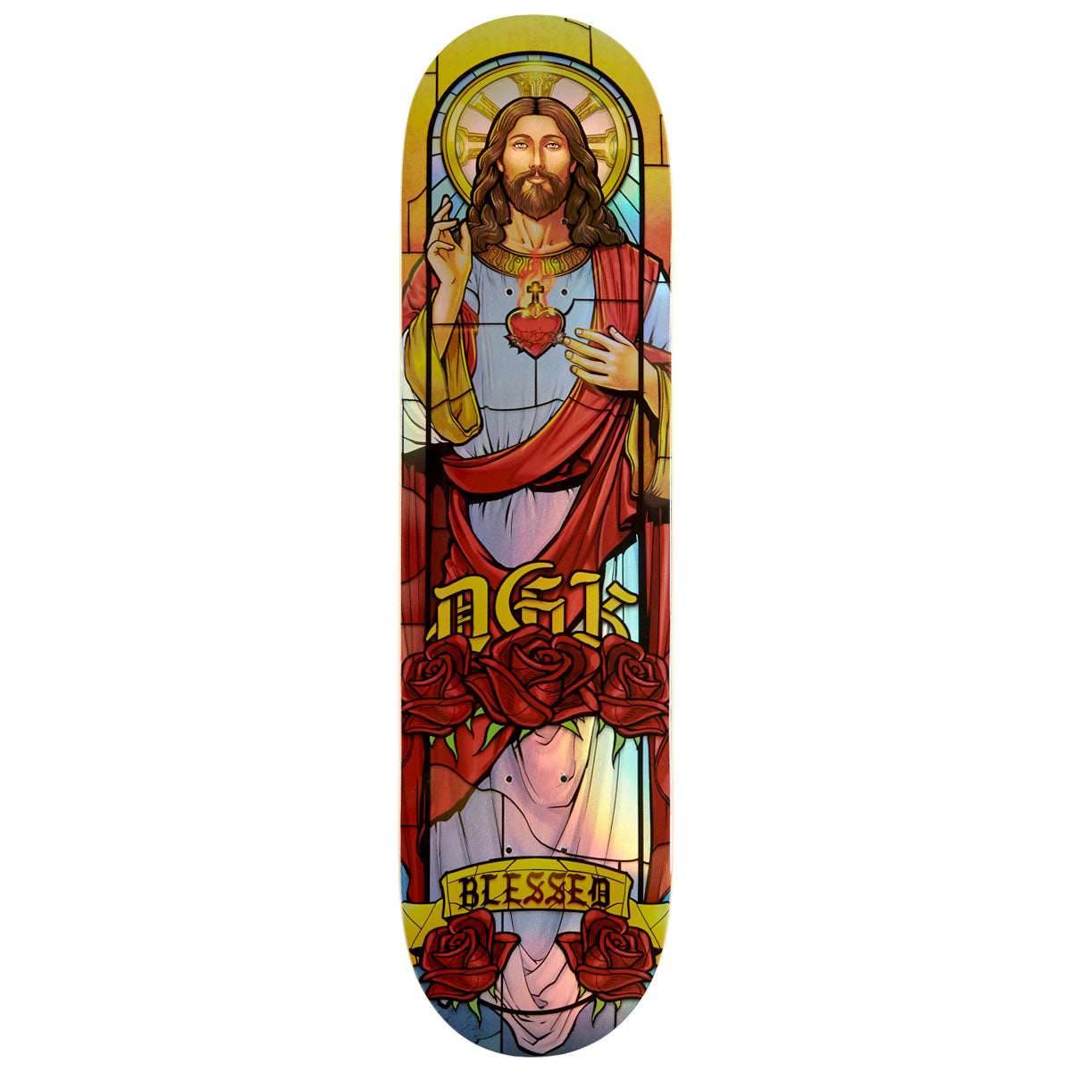 DGK Prince of Peace Holographic Skateboard Deck - Black - 8.10