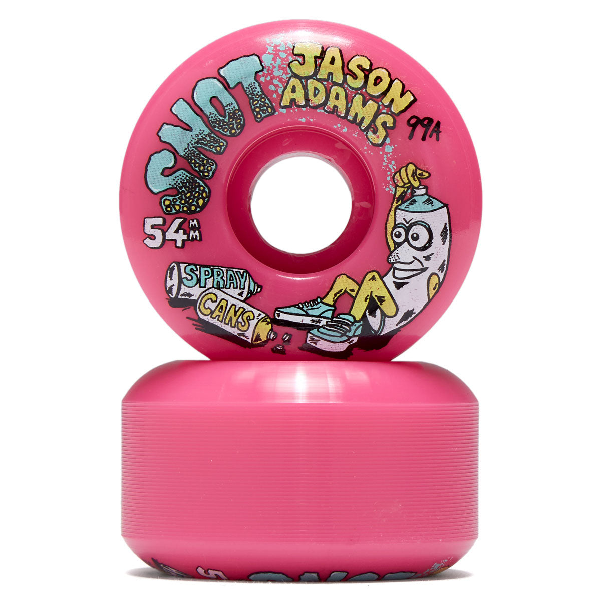 Snot Jason Adams Spray Cans 99a Skateboard Wheels - Pink - 54mm image 2