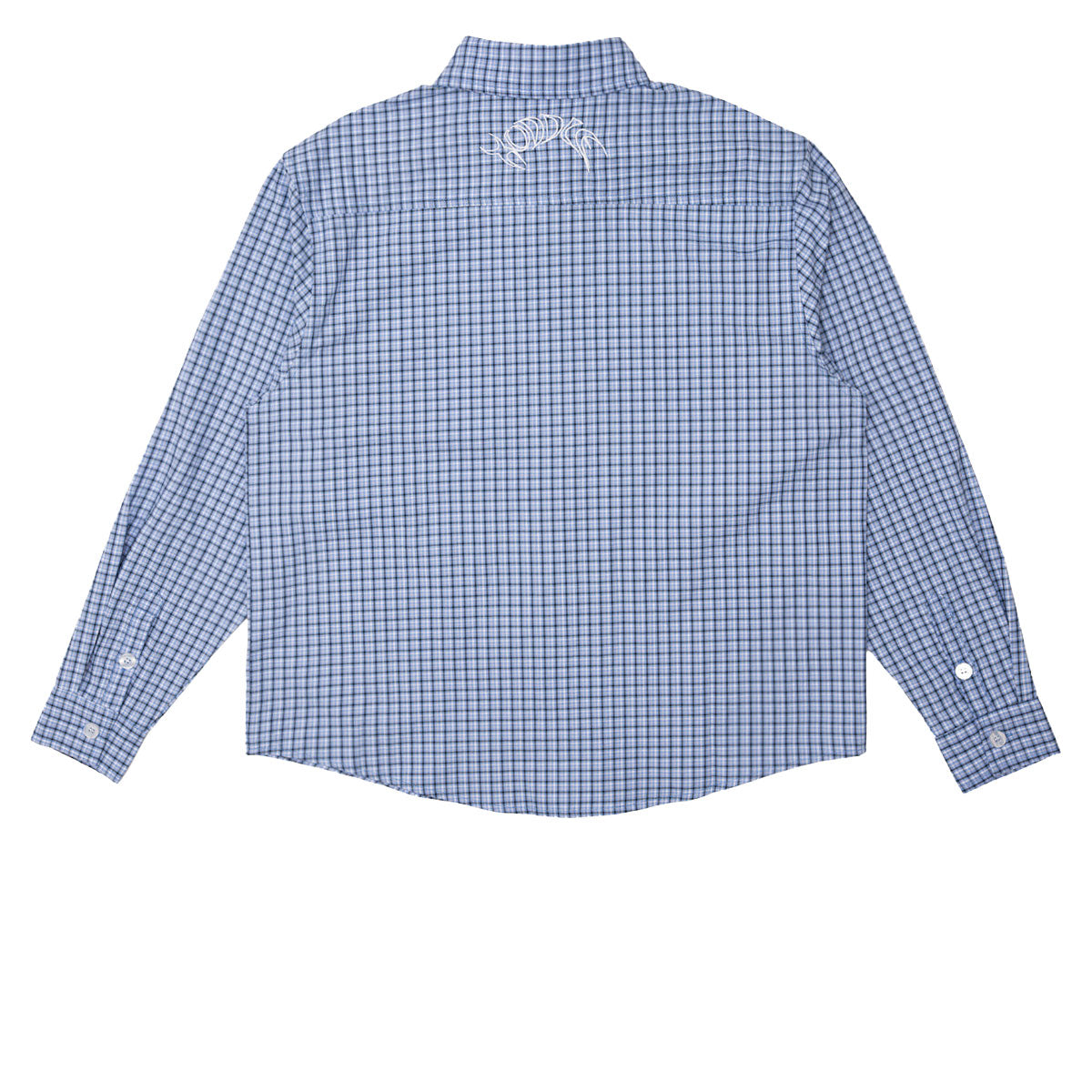 Hoddle Primary Logo Shirt - Gingham Blue image 2
