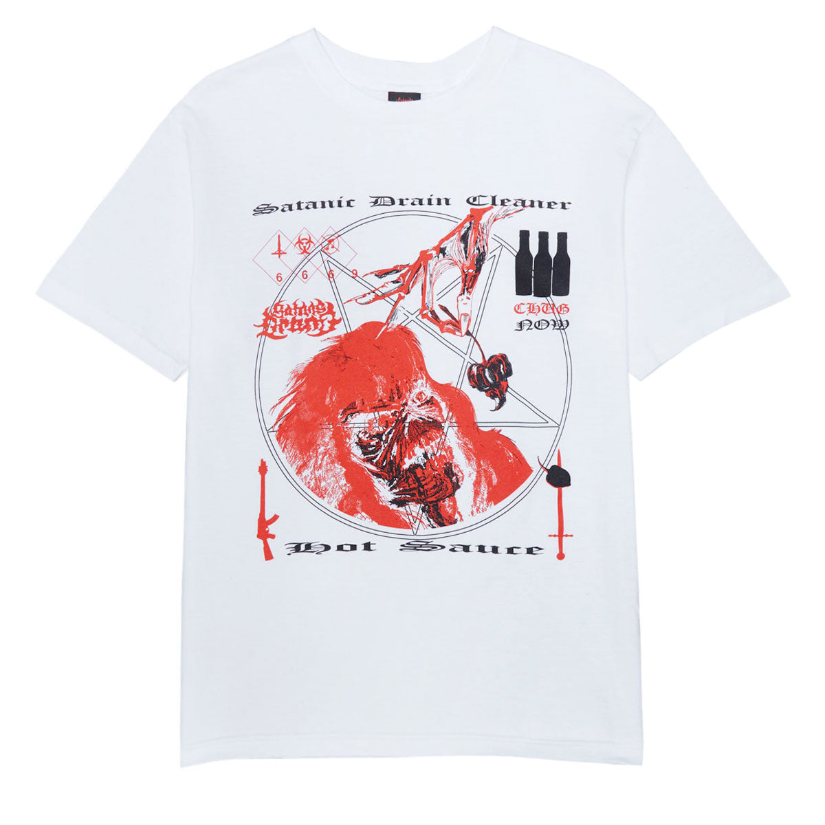 Satan's Drano Tweaker Eddie T-Shirt - White image 1