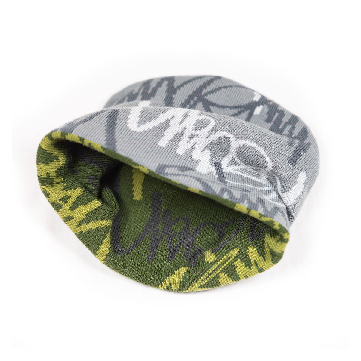 Timescan Script Camo Reversible Beanie - Concrete/Woodland image 3