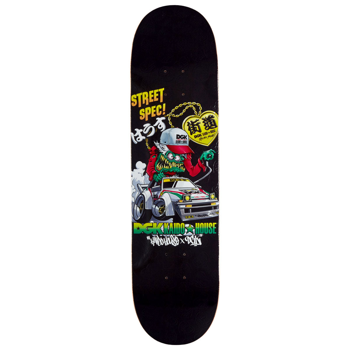 DGK x Kaido House Wide Open Embossed Skateboard Deck - Black - 8.06