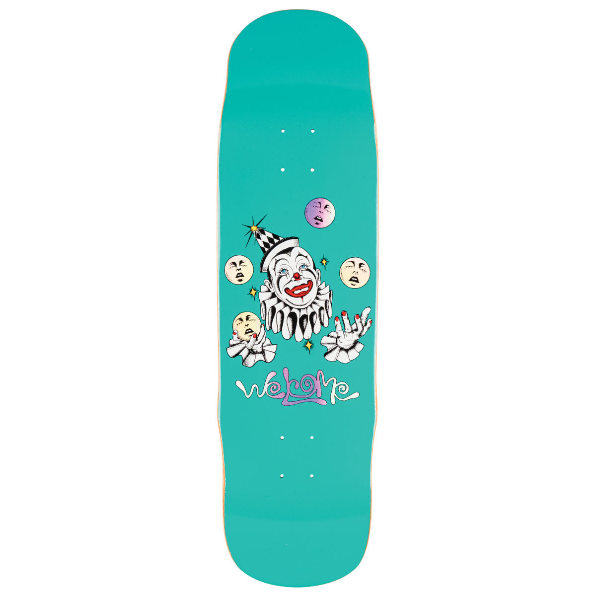 Welcome Juggler On Effigy Skateboard Deck - Teal/Prism Foil - 8.80
