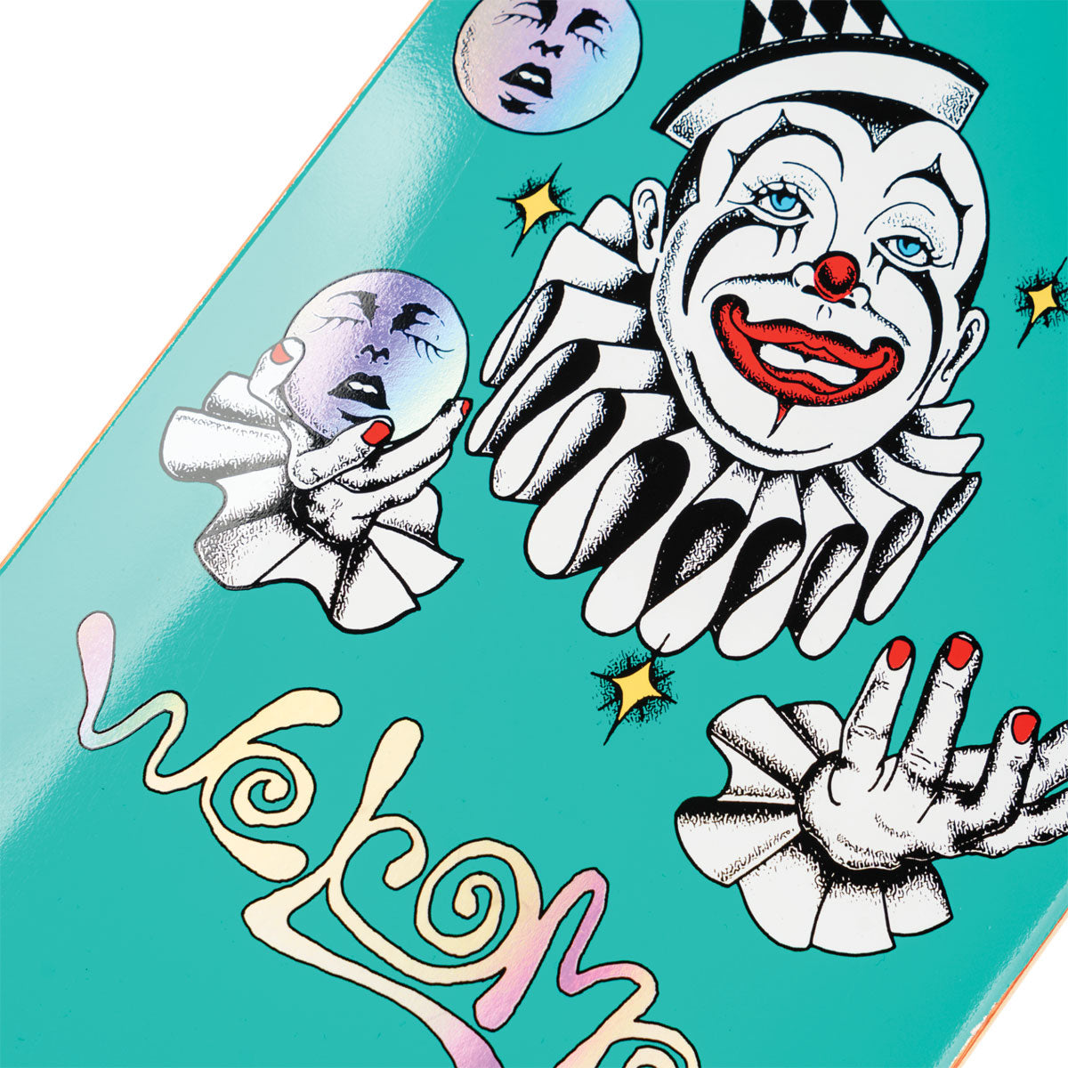 Welcome Juggler On Effigy Skateboard Complete - Teal/Prism Foil - 8.80