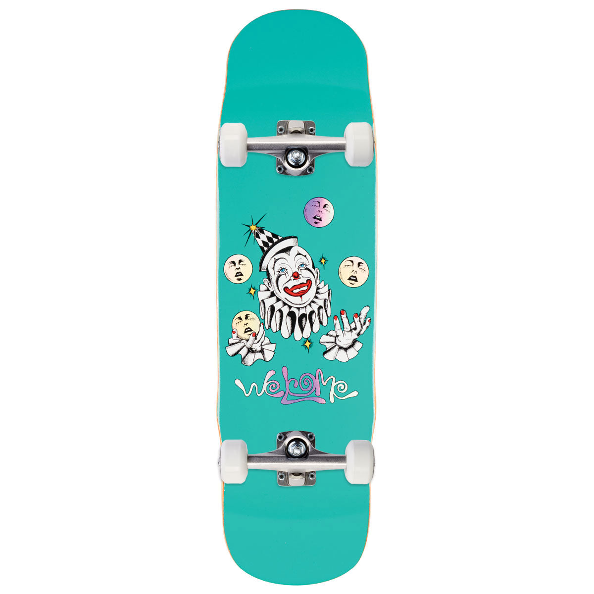 Welcome Juggler On Effigy Skateboard Complete - Teal/Prism Foil - 8.80